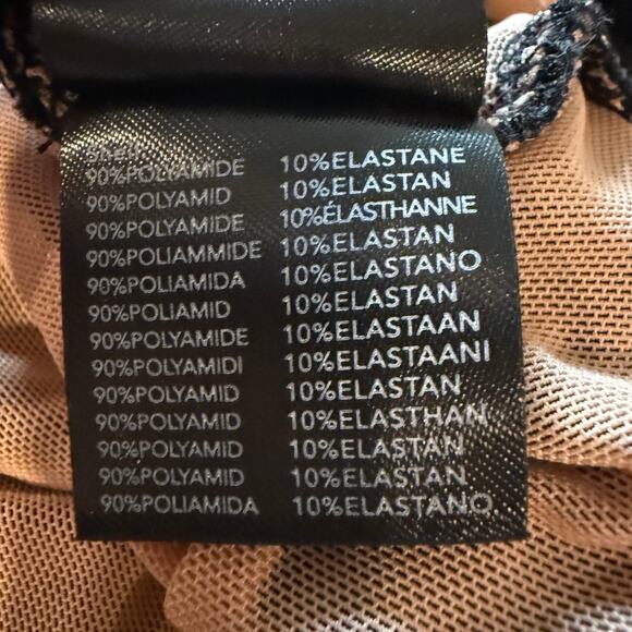 Tiger Mist Sopha Black Sheer Mesh Nude Lining Mini Dress Medium Party Clubwear - Picture 7 of 10